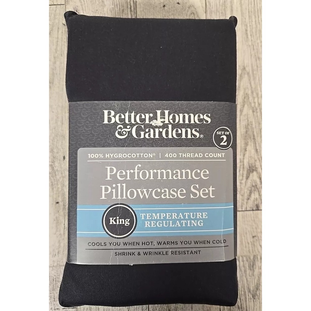 Better Homes & Gardens KING Size Pillowcase Set 400 Thread Count Greystone NEW
